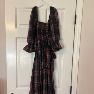 Cupshe plaid dress with belt NWT size small